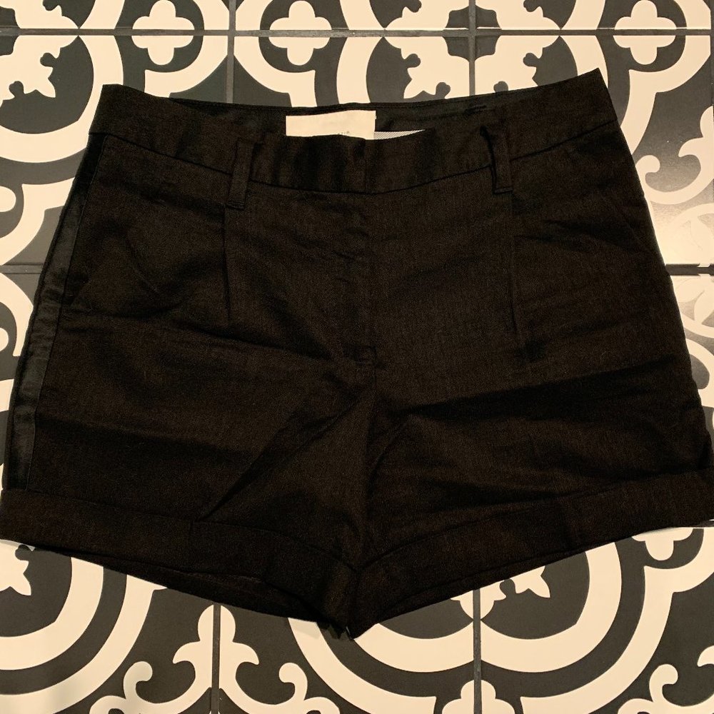 Leifsdottir black linen tuxedo shorts EUC perfect condition 10